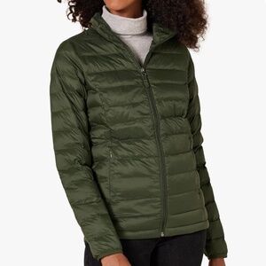 ✨ Amazon Essentials Puffer Coat Jacket Lightweight Packable olive khaki green